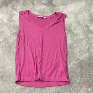 Pink ribbed tank top